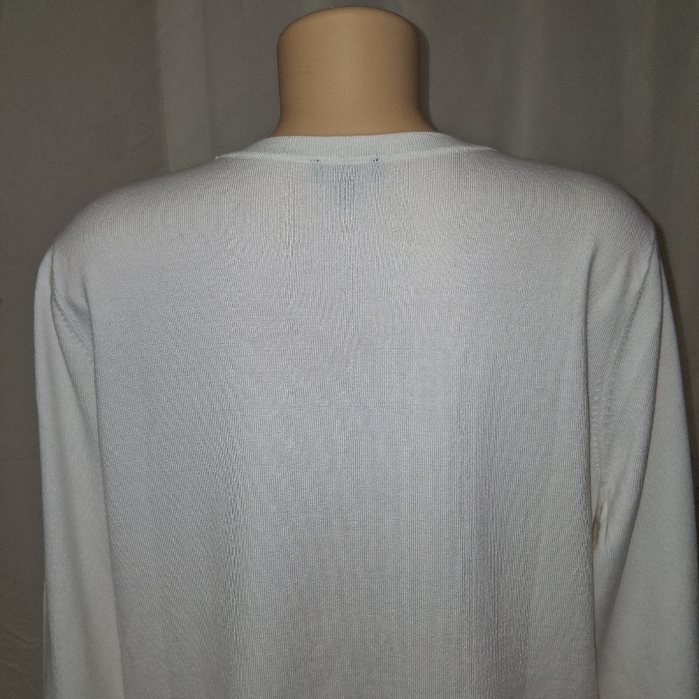 Talbots Plus Petite Women Size 2XP White Scalloped Button-Down Shirt - Picture 9 of 16